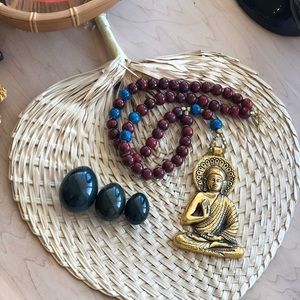 Come In Peace Buddha Pendant (rosary style)